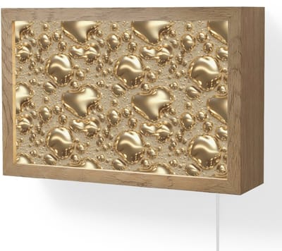 Wandlamp 30x20 cm - Oplaadbaar - Druppels - Organisch - Goud - Wandlampen binnen woonkamer - Slaapkamer lamp met kabel - Decoratieve nachtlamp - Vloerlamp snoer