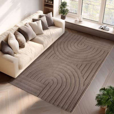 Binnenkleed, 3D-stijl, beige kleur, voor woonkamer en slaapkamer, comfortabel, modern design 140x200 cm