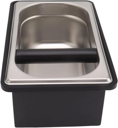 Tik op Koffie Knockbox, Roestvrij Staal Espresso Container voor Koffiedik, met Kloppende Bar en Antislip, Barista Accessoires, L
