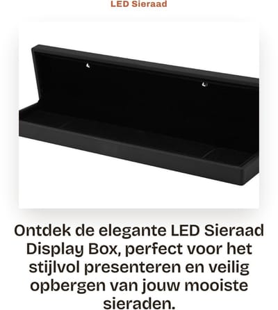 Dailygoods - LED Sieraad Display Box - Luxe opslag voor sieraden - Zwart - Ring en ketting opbergbak - Geschikt voor winkels en huwelijken