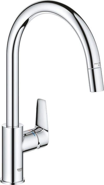 Grohe BauEdge Kitchen faucet with pull-out Chrome