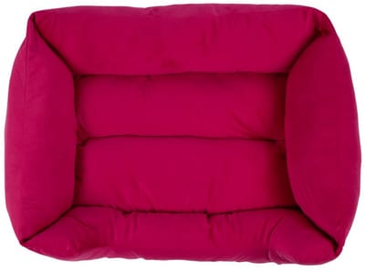 Dierenmand L borduurwerk fuchsia roze 80x60x22cm