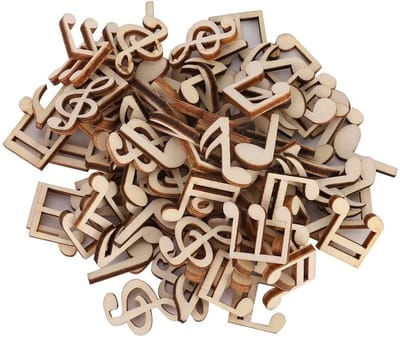 Dailygoods- Muzieknoot Decoratie - 100 Stuks Houten Muzieknoten - Creatieve Versiering - DIY Ambachten - Geschikt voor Feesten - 2cm Grootte