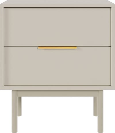 Selsey - VIVIARO - Nachtkastje met twee lades - 54 cm - Grijsbeige