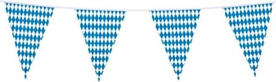 10x Plastic Beieren Oktoberfest vlaggenlijnen 10 meter - Bierfeest feestartikelen - Versiering decoratie vlaggetjes/slingers