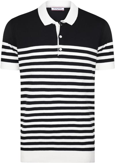 Felix Hardy Tricot Polo Shirt Korte Mouwen Heren Zwart - L