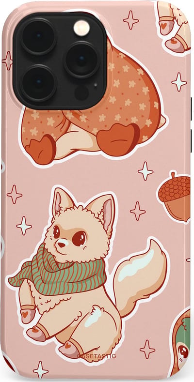 Casetastic hoesje geschikt voor Apple iPhone 14 Pro Max - MagSafe - Dubbellaagse bescherming - Winter avontuur - Fashion Case - Perzik Zand Lichtgrijs
