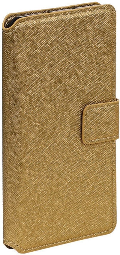 Cross Pattern TPU Bookstyle Wallet Case Hoesje Geschikt voor Huawei P8 Goud