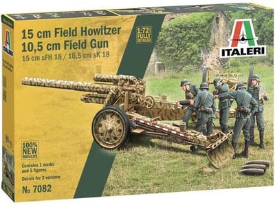 Italeri Modelbouwpakket Militaire voertuigen - 7082 15 cm Field Howitzer / 10,5 cm Field Gun Plastic - 1:72 - Modelbouw