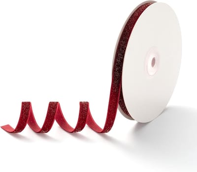 Dieprode fluwelen strikband van 1 cm x 9 m voor cadeaus, decoratie en handwerk projecten