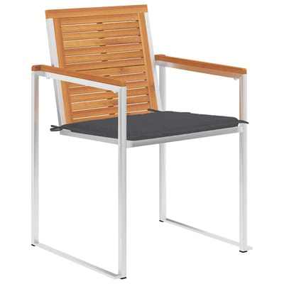 vidaXL - Tuinstoelen - 2 - st - met - kussens - massief - acaciahout - en - staal