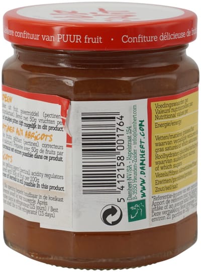 Damhert - Puur Fruit Confituur Abrikozen - 3 x 315 gr - Voordeelverpakking