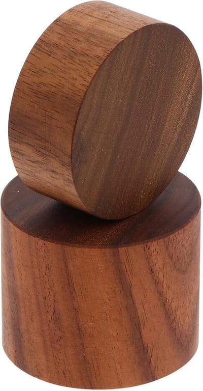 Houten Ringdisplay - Sieradenrek - Dagelijkse Opslag - Compact Walnoot Design - 48x48x20mm - Bruin