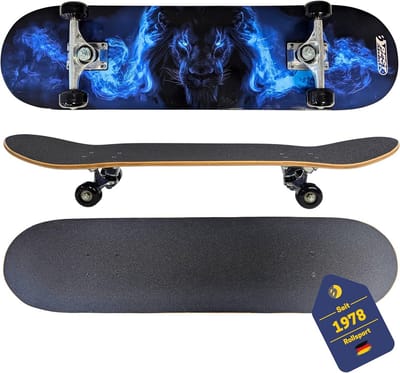 Skateboard | Houten Deck met ABEC 5 Lagers | Leeuw Design | Voor Beginners en Gevorderden