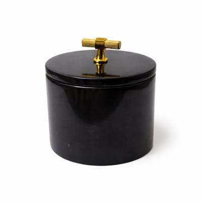 Marmoree - Marmer - Decoratief Pot - Opberg Pot - Houder - Zwart - Ø15cm H13cm
