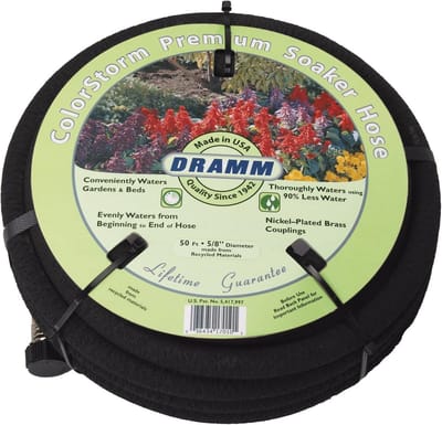 Kleurvaste Premium Soaker Tuinslang 7,6 Meter Zwart Waterbesparend