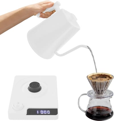 Elektrische Waterkoker - Theekoker Zwanenhals - Thee Zetten - Temperatuurregeling - 1 Liter - Wit