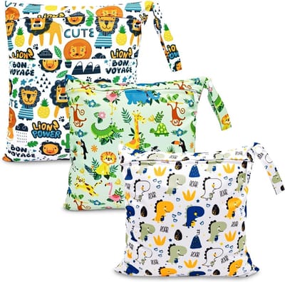 Set van 3 Waterdichte Luiertas Tassen voor Natte en Droge Spullen - Herbruikbare Organizer voor Luiers, Kleding en Meer