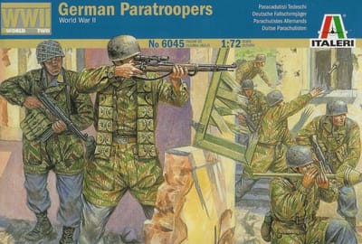 Italeri Modelbouwpakket Militaire voertuigen - 6045 German Paratroopers - Duitse Soldaten WWII - 50 Figuren Plastic - 1:72 - Modelbouw