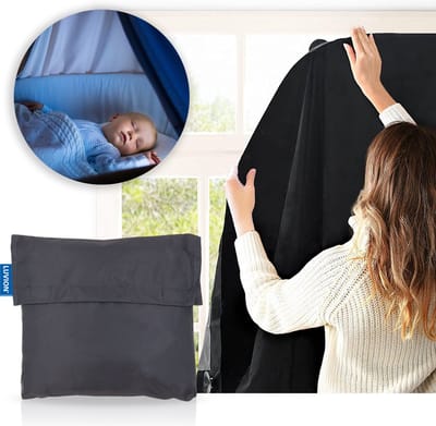 LUVION® Portable Blackout Curtain - All Black - Verduisteringsgordijn met zuignappen - Gordijn geschikt voor alle ramen tot maximaal 130x200cm