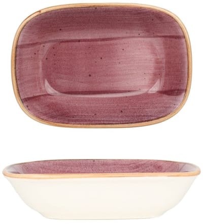 Bonna Serveerschaal - Aura Blackberry - Porselein - 12x8.5 cm - set van 2