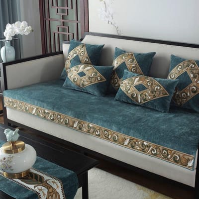 Luxe borduurwerk bank handdoek mode effen kleur hoge kwaliteit chenille bankhoes Chinese antislip bankhoezen voor woonkamer 70x70cm 1pcs