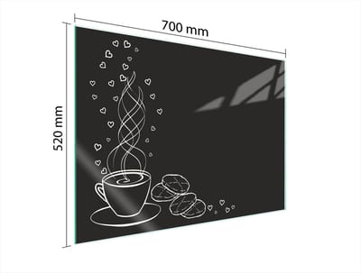 TMK ArtDeko - Serie - Beschermplaat Voor Fornuis - Gehard Glas - 70x52cm - Verstelbaar