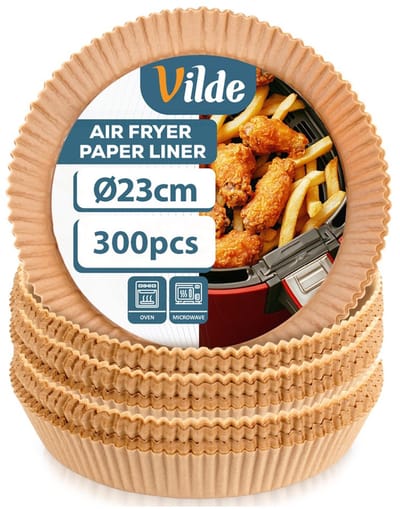 Airfryer Bakje zonder Olie Papier Rond 23 cm 300 stuks - Vorm voor Luchtfriteuse - Frituurmandje - Bakpapier - Accessoires