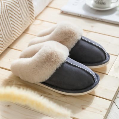 Suède katoenen pantoffels Home Herfst- en winterliefhebbers Warme dikke wollen pantoffels Pantoffels voor heren en dames 44-45