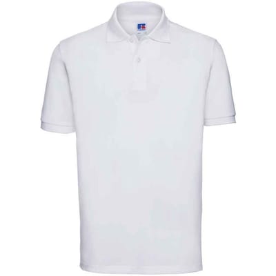 Russell Heren Klassiek Piqué Katoenen Polo Shirt (Wit)
