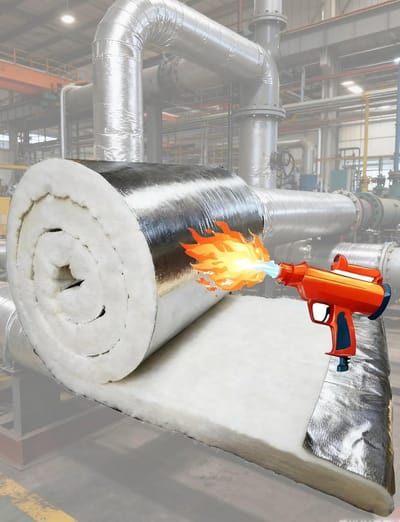 Isolatiedeken Keramisch - Hittebestendige deken - Hoge temperatuur isolatie - Aluminiumfolie overlay - 300 cm lengte - Zilver