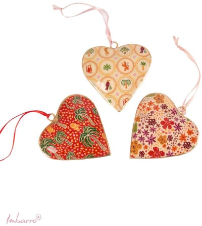 Imbarro - Decoratie Hangers - Hangers - Metaal - Hartjes - Set van 3 - Gypsy Jungle - 8x8cm