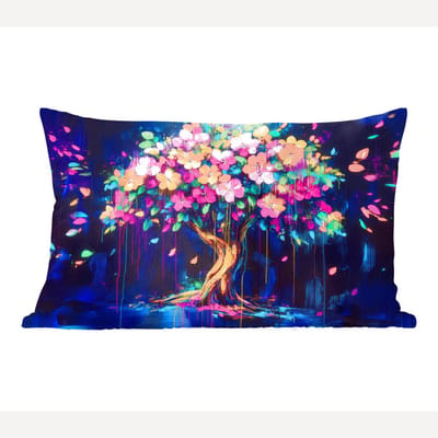 Sierkussens - Kussentjes Woonkamer - 60x40 cm - Boom - Bloemen - Magisch - Gekleurde