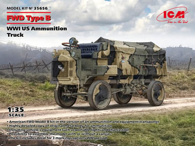 ICM Modelbouwpakket Militaire voertuigen - 35656 FWD Type B - WWI US Ammunition Truck Plastic - 1:35 - Modelbouw