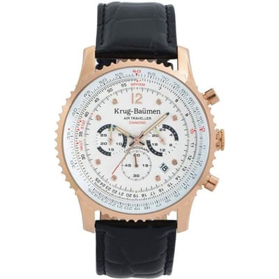 Krug-Baumen Air Traveller Diamond 46mm 610701DS Heren Horloge