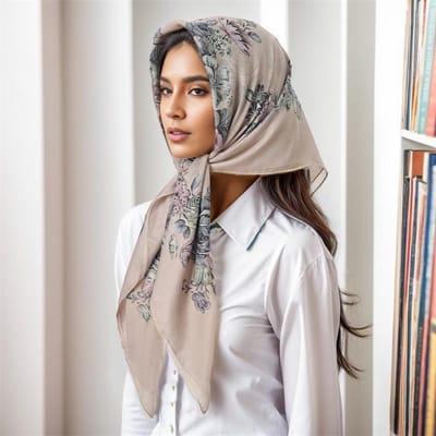 Moslim Vierkante Hijab Sjaal Print Turban Dik Katoen Haarmuts Nachtmuts Om te Slapen Elastische Zonwerende Bandana 90X90cm 90X90CM white