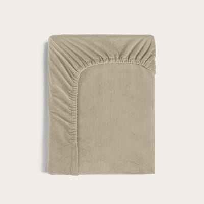 HappyBed Hoeslaken Taupe - 180x200+30 cm - Verfijnd jerseykatoen - Ademend katoen - Perfecte pasvorm
