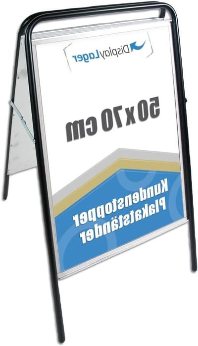Klantenstopper - Posterstandaard - Reclame Buiten - Weerbestendig Staal - 50 x 70 cm - Zwart
