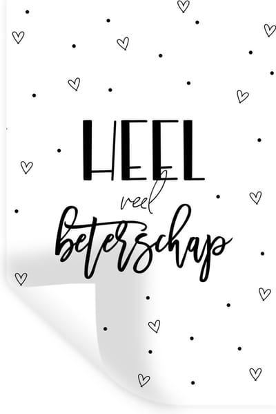 Muurstickers - Sticker Folie - Beterschap - Quote - Stippen - Hartjes - 20x30 cm - Plakfolie - Muurstickers Kinderkamer - Zelfklevend Behang - Zelfklevend behangpapier - Stickerfolie