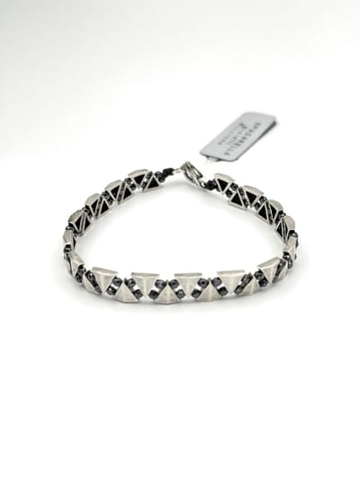 Spadarella Gioielli - SPBR676 - Armband - 925 Zilver - 5 mm - Donkergrijs Hematiet - 17.5 Cm - Dames - Heren - Unisex - Made in Italy Riccione