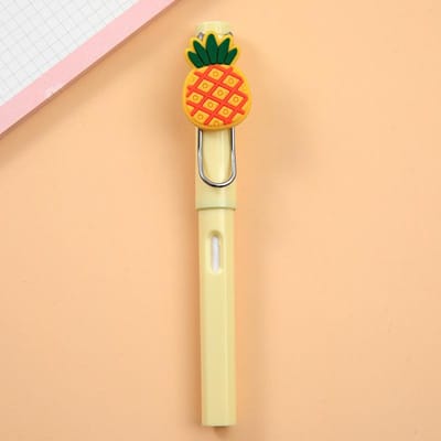 Cartoon Infinity Potlood met Fruit- en Dierenversiering, Eeuwigdurend Potlood voor Kinderen, Leuk Schrijfwaren, Kawaii Schoolspullen wit