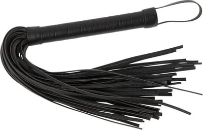 Bad Kitty – Kleine Flogger Zweep met Klassiek Ontwerp en Stevige Striemen - Zwart