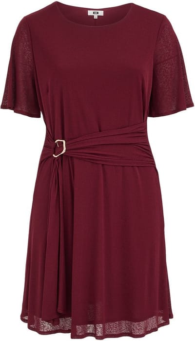 WE Fashion Dames midi jurk met gouden accent - Curve