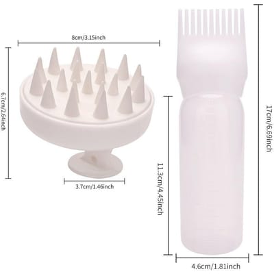 Haarolie Dispenserfles Wortelkam Applicator Dispenser Voor Haarolie Herbruikbaar Hoofdhuidmasseerder Shampooborstel Verf Haar Tool