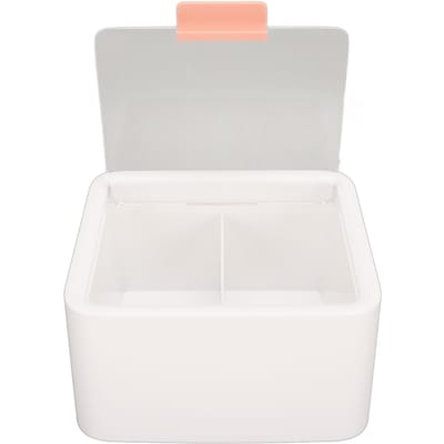 Wattenschijfjeshouder 2 Vakken Stofdicht Lichtgewicht Wattenschijfjesbol Dispenser Container met white