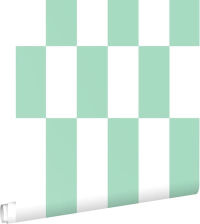 ESTAhome behang streep mintgroen en wit - 50 x 900 cm - 130919