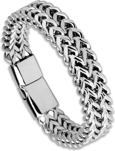 Victorious Zilveren Armband Heren – Dunne Armband met Magnetische Schuifsluiting – Zilver – 19.5cm