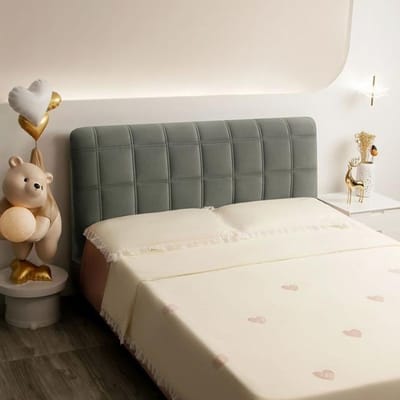 Geometrische geruite bedhoofdeindehoes Winter Zacht Warm Dikker All-inclusive bedhoofdstofbeschermer Universele bedhoofdhoezen W100 x H70cm A