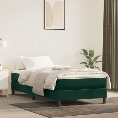 vidaXL - Boxspring - bed - 100x200 - cm - fluweel - donkergroen