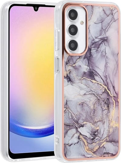 TPU Back Cover hoesje - Marble Grijs - Geschikt voor: Samsung Galaxy A35